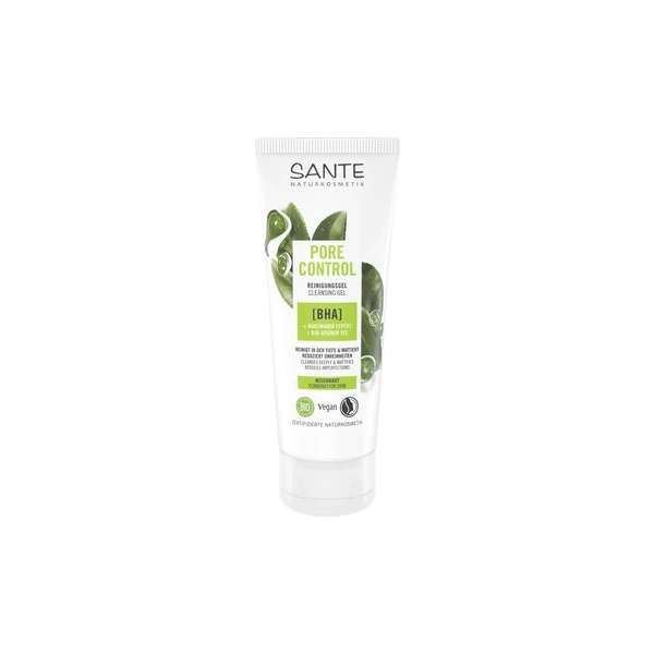 Sante żel oczyszczający do mycia twarzy kontrola porów z kwasem bha i zieloną herbatą eco 100 ml