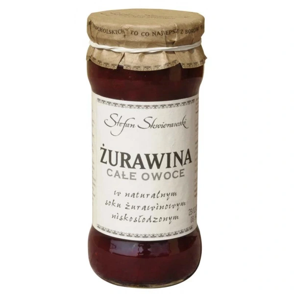Skwierawski stefan żurawina całe owoce w soku żurawinowym słodzone fruktozą 360 g