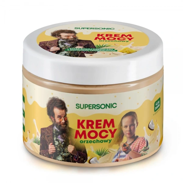 Supersonic krem orzechowy o smaku białej czekolady z owocami tropikalnymi bez dodatku cukrów 250 g