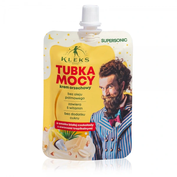 Supersonic krem orzechowy tubka mocy o smaku białej czekolady z owocami tropikalnymi bez dodatku cukrów 50 g