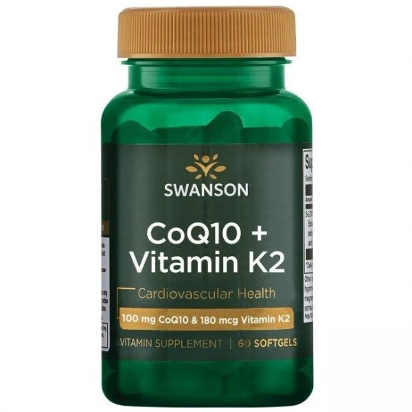 Swanson Koenzym Q10 100 mg + Witamina K2 180mcg (60 kaps.)