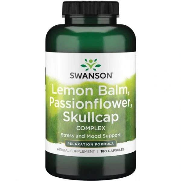 SWANSON Lemon Balm, Passionflower & Skullcap complex (180 kaps.)