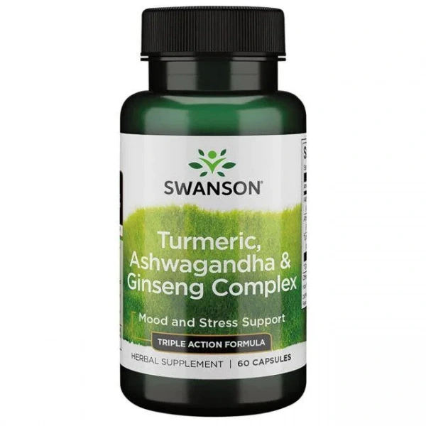 SWANSON Turmeric, Ashwagandha & Ginseng Complex (60 kaps.)