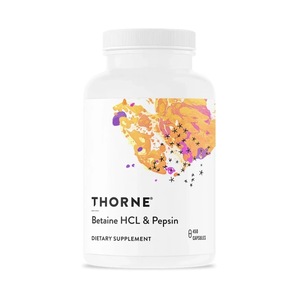 THORNE RESEARCH Betaine HCL & Pepsin - Betaina HCL & Pepsyna (450 kaps.)