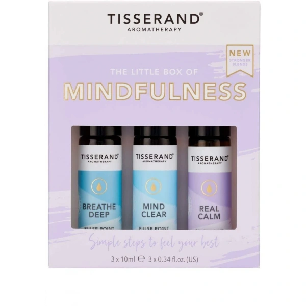 TISSERAND AROMATHERAPY The Little Box of Mindfullness - Zestaw olejków eterycznych roll-on na wyciszenie (3 x 10 ml)