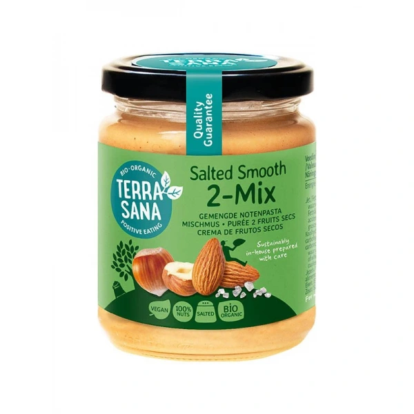 Terrasana krem orzechowy mix (2 orzechy) solony bio 250 g