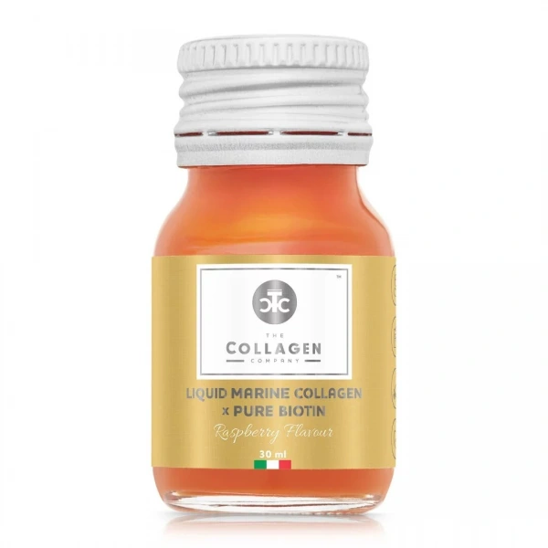 The Collagen Company Płynny kolagen morski z czystą biotyną 10x30 ml malina