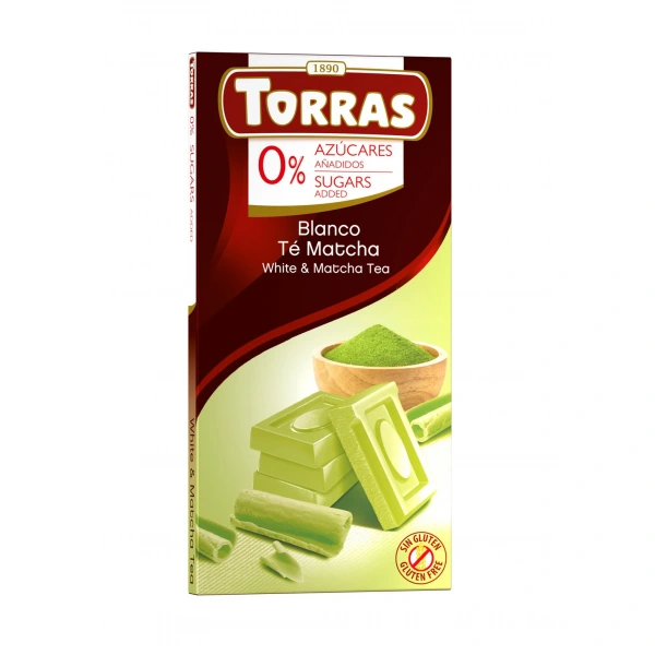 Torras czekolada biała z herbatą matcha bez dodatku cukrów bezglutenowa 75 g