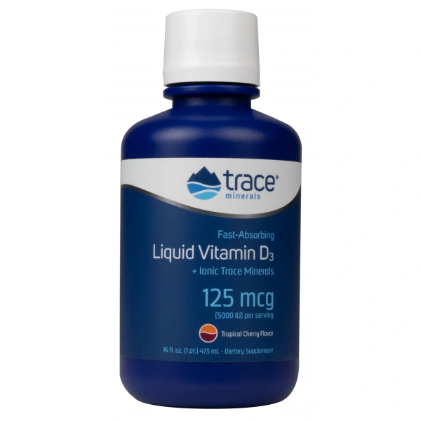 Trace Minerals Liquid Vitamin D3 - smak wiśniowo-cytrusowy (473 ml)