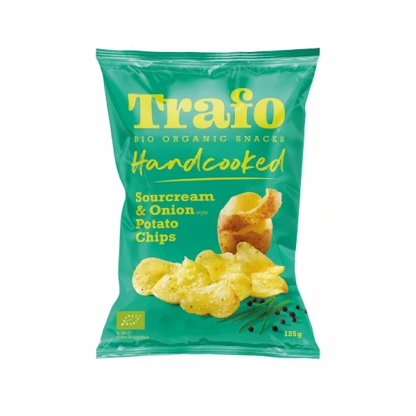 Trafo chipsy ziemniaczane cienko krojone o smaku śmietankowo  cebulowym bio 125 g