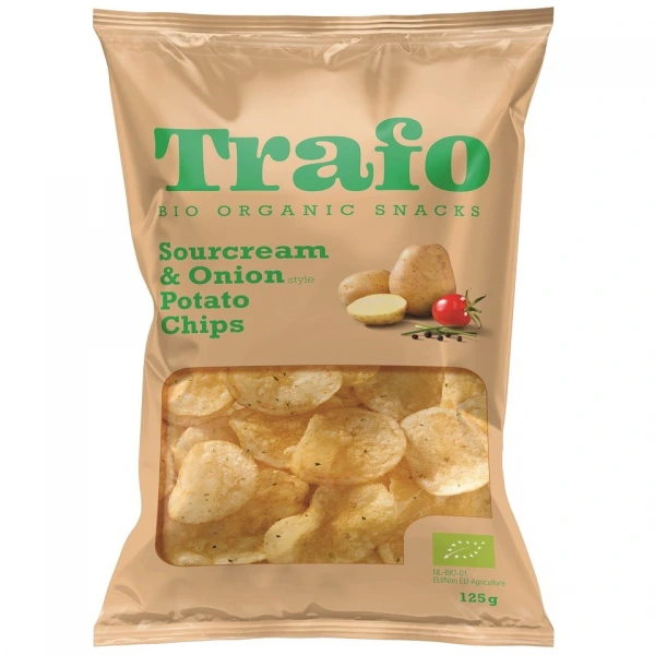 Trafo chipsy ziemniaczane o smaku śmietankowo  cebulowym bio 125 g