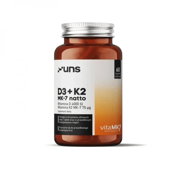 UNS SUPPLEMENTS Witamina D3 4000 IU + K2 75mcg (60 kaps.)