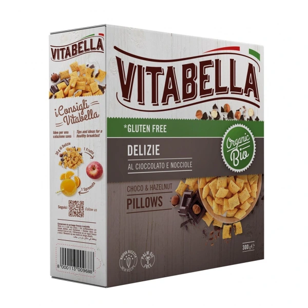 VITABELLA Poduszki owsiane z nadzieniem czekoladowym BEZGL. BIO 300 g