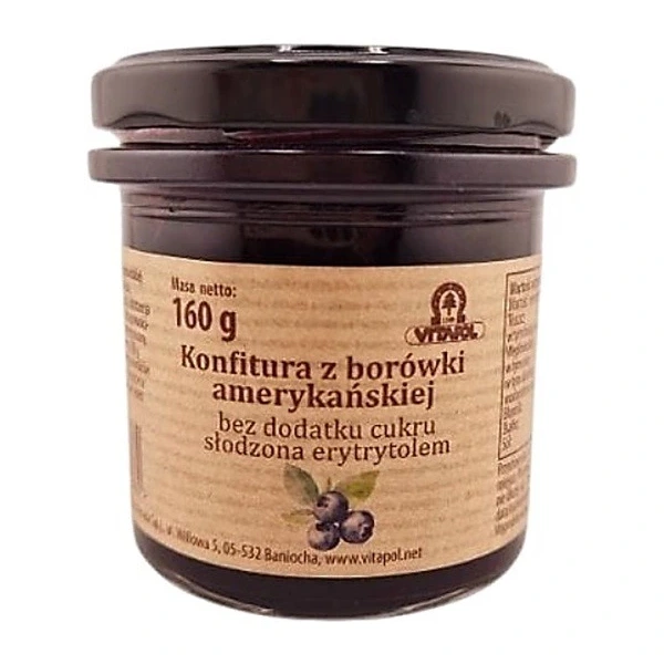 VITAPOL Konfitura z borówki amerykańskiej słodzona erytrytolem B/C 160g