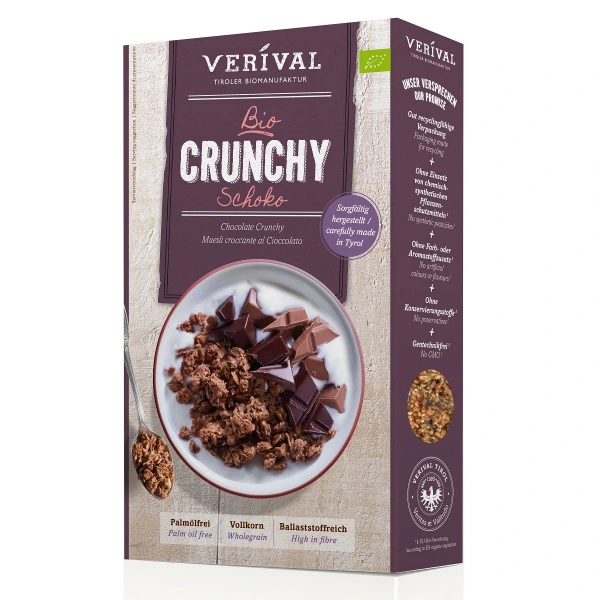 Verival crunchy czekoladowe bio 375 g