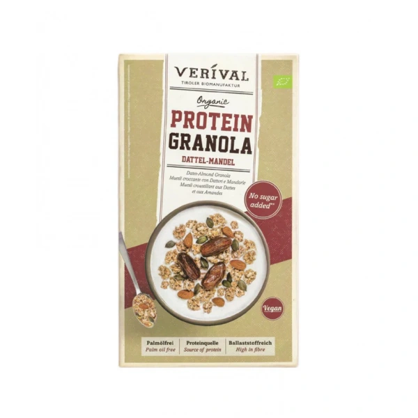 Verival granola proteinowa z daktylami i migdałami bez dodatku cukrów bio 325 g