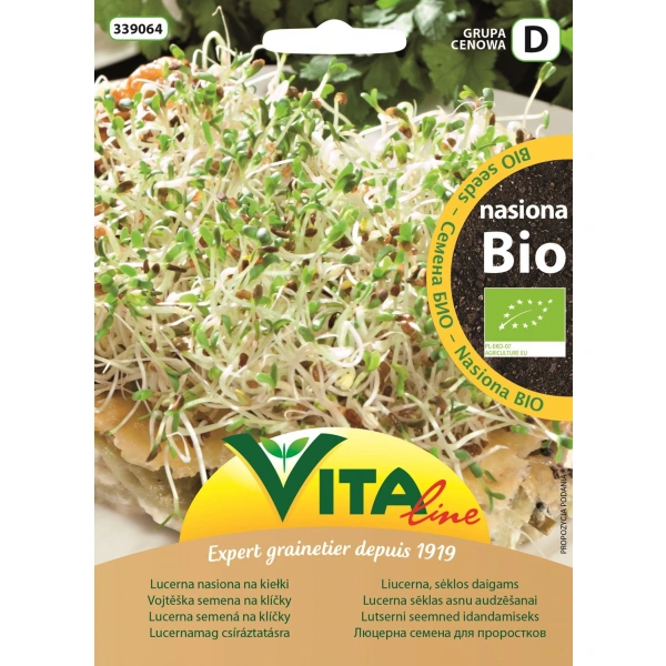 Vita line nasiona lucerny bio na kiełki 20 g