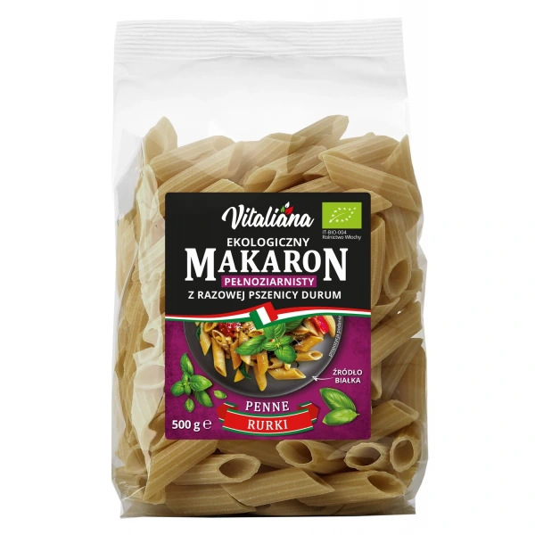 Vitaliana makaron (semolinowy razowy) penne bio 500 g