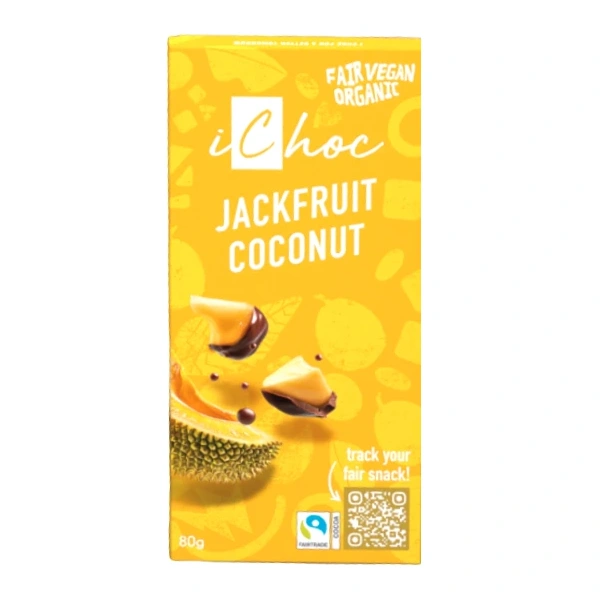 Vivani czekolada gorzka z jackfruit, kokosem i chrupiącymi granulkami cytrusów fair trade bio 80 g