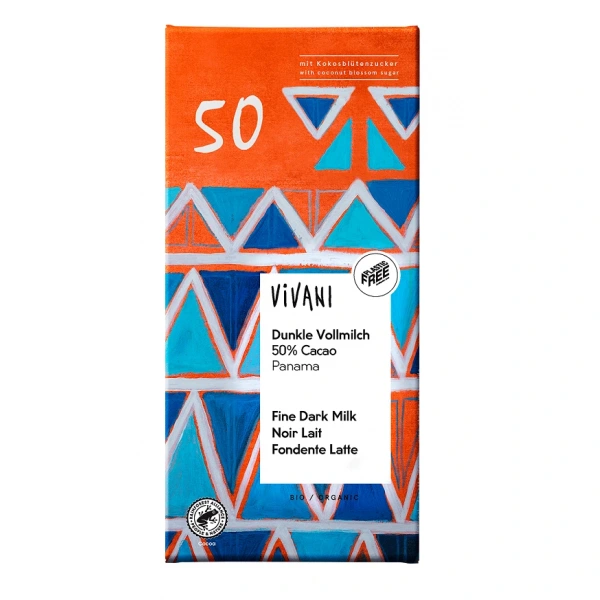 Vivani czekolada mleczna gorzka 50 % kakao bio 80 g