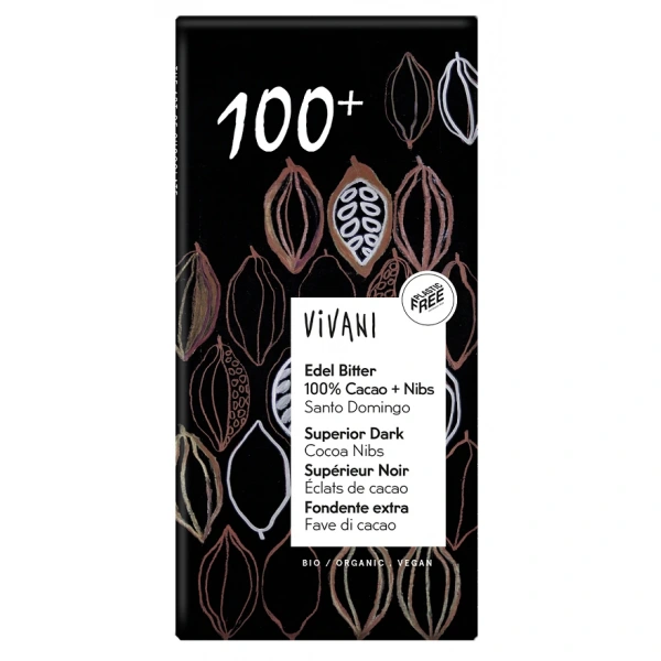 Vivani tabliczka gorzka 100 % kakao bio 80 g