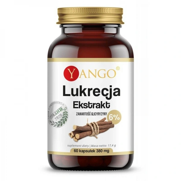 Yango Lukrecja DGL - ekstrakt - zawartość gliceryzyny ≤ 6% (60 kaps.)