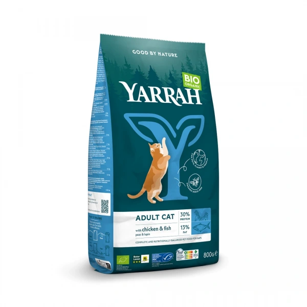 Yarrah (dla kota dorosłego) karma z kurczakiem i rybą bio 800 g