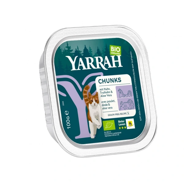 Yarrah (dla kota) kawałki kurczaka i indyka z aloesem bio 100 g
