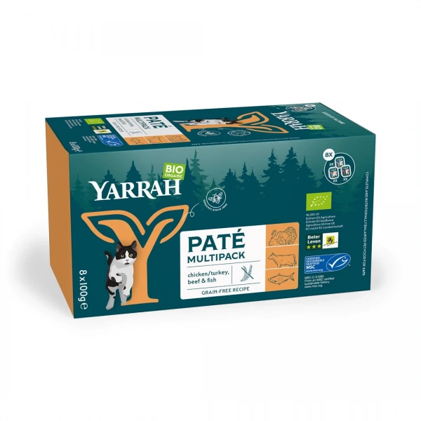 Yarrah (dla kota) multipack pasztet bio (8 x 100 g) 800 g