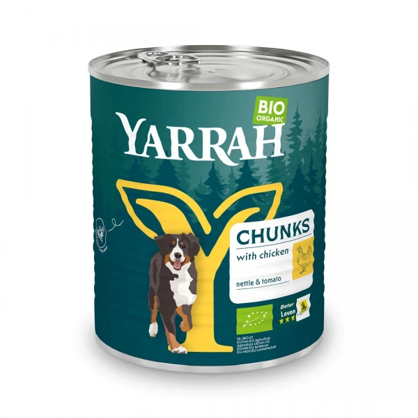 Yarrah (dla psa) kawałki kurczaka z pokrzywą i pomidorem bio 820 g