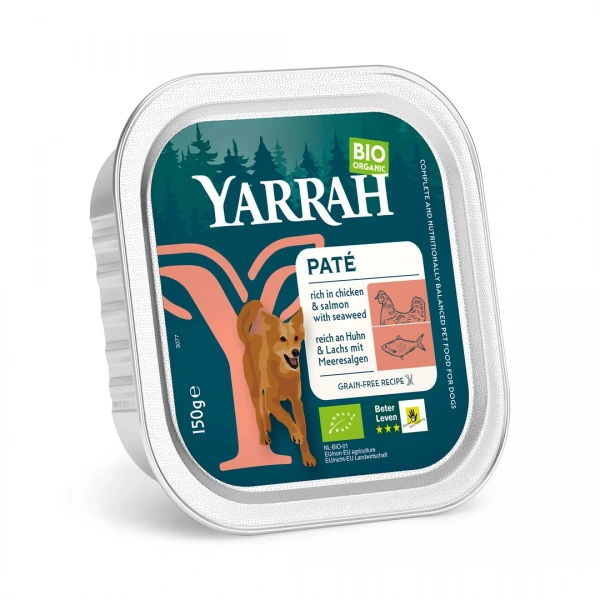 Yarrah (dla psa) pasztet z kurczaka i łososia z algami morskimi bio 150 g