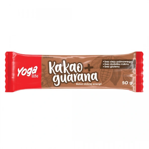 Yoga life baton daktylowy kakao z guaraną bezglutenowy 50 g