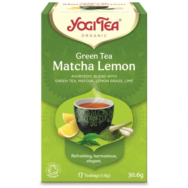 Yogi tea herbata zielona z cytryną i matchą (green tea matcha lemon) bio (17 x 1,8 g) 30,6 g