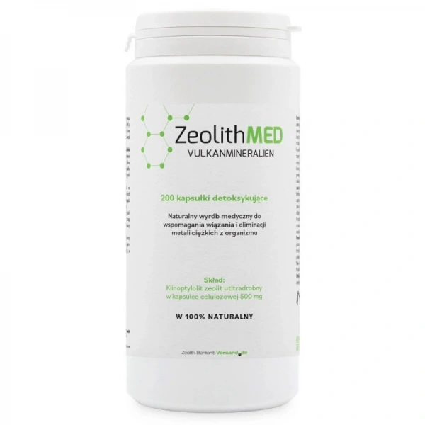 ZeolithMED Klinoptylolit Zeolit Ultradrobny 500 mg 200 kapsułek