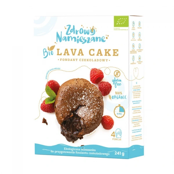 Zdrowo namieszane mieszanka na ciasto fondant czekoladowy (lava cake) bezglutenowa bio 241 g