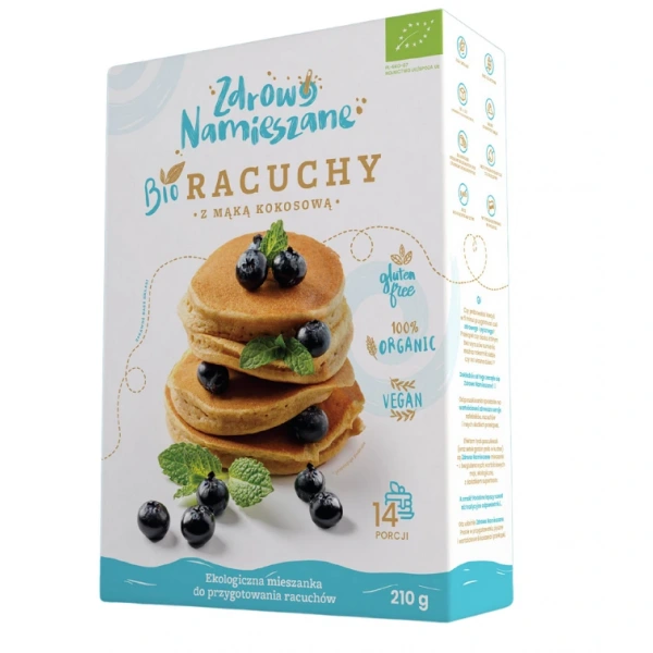 Zdrowo namieszane mieszanka na racuchy z mąką kokosową bezglutenowa bio 210 g