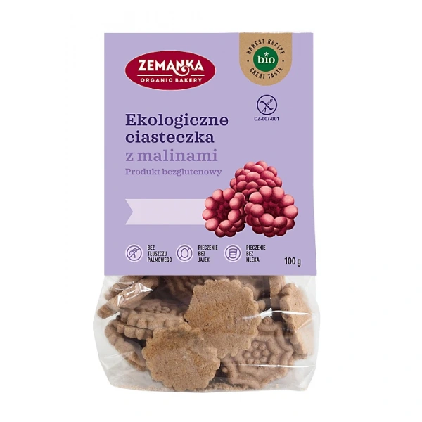 Zemanka ciastka malinowe bezglutenowe bio 100 g