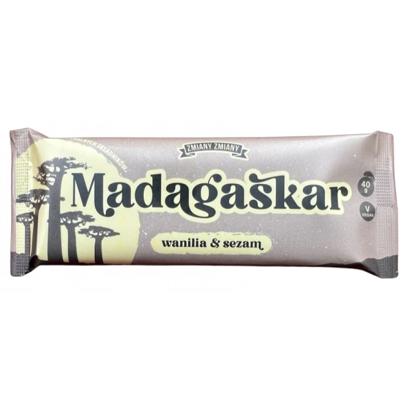 Zmiany zmiany baton bakaliowy o smaku chałwy ""madagaskar""  bezglutenowy 40 g