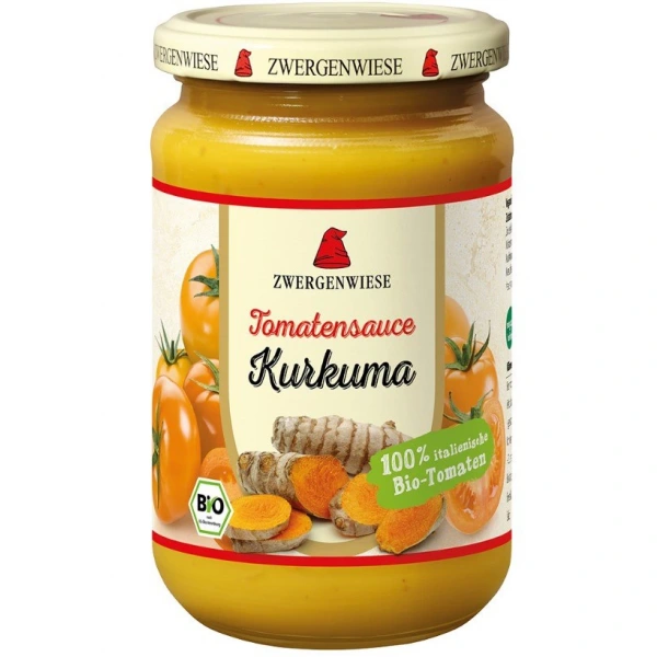 Zwergenwiese sos z żółtych pomidorów z kurkumą bezglutenowy bio 340 ml