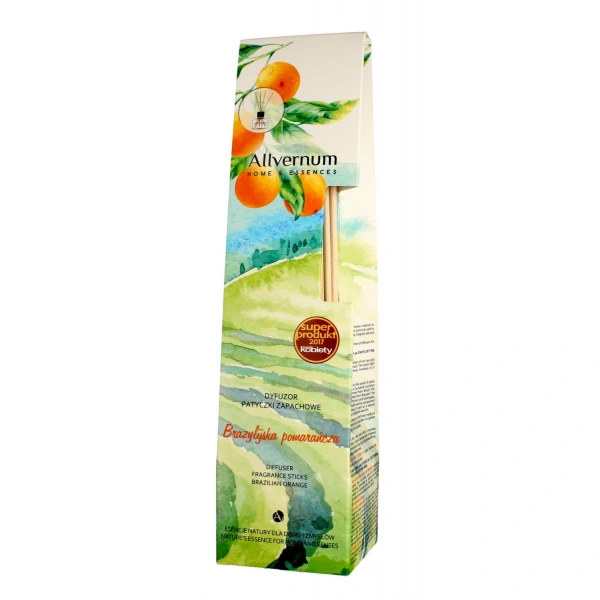 Allvernum Home & Essences Dyfuzor z patyczkami zapachowymi Brazylijska Pomarańcza  50ml