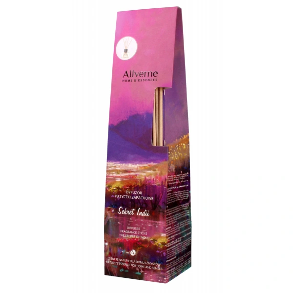 Allvernum Home & Essences Dyfuzor z patyczkami zapachowymi Sekret Indii  50ml