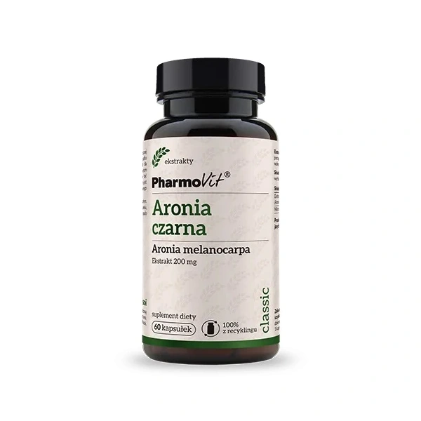 Aronia czarna melanocarpa ekstrakt (200 mg) bezglutenowy 60 kapsułek - pharmovit