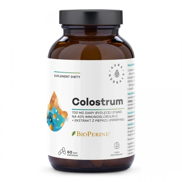 AURA HERBALS Colostrum 700 mg + BioPerine®  (60 kaps.)