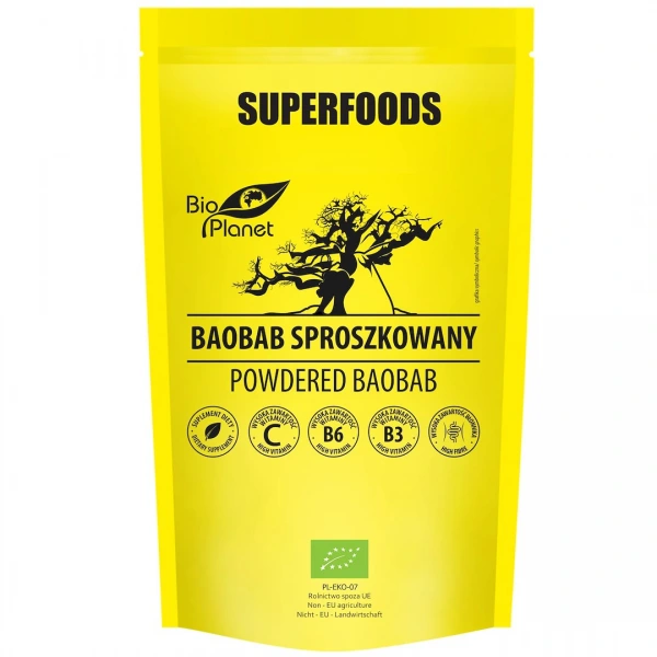 Baobab sproszkowany bio 150 g - bio planet
