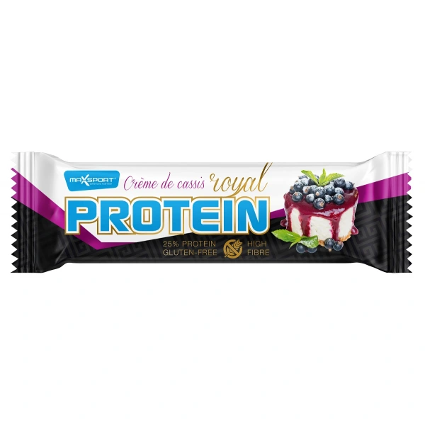 Baton proteinowy o smaku czarnej porzeczki w białej polewie bezglutenowy 60 g - maxsport