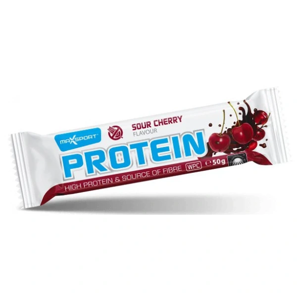 Baton proteinowy o smaku wiśniowym w kakaowej polewie bezglutenowy 50 g - maxsport