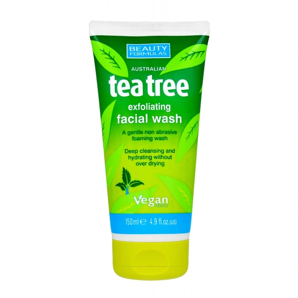 Beauty Formulas Tea Tree Żel złuszczający do mycia twarzy  150ml