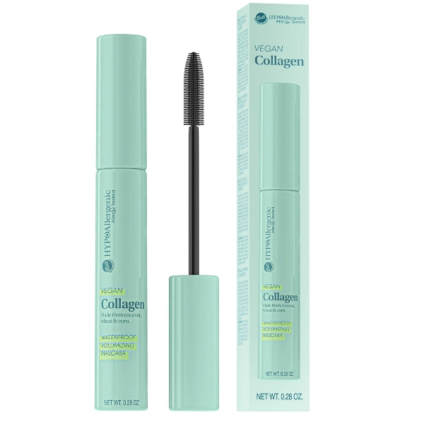 BELL Hypoallergenic Vegan Collagen Tusz do rzęs wodoodporny nadający objętość - czarny 8g