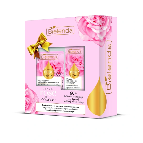 BIELENDA Zestaw prezentowy Royal Rose Elixir 60+ Krem na dzień i noc 50ml+Krem pod oczy 15ml