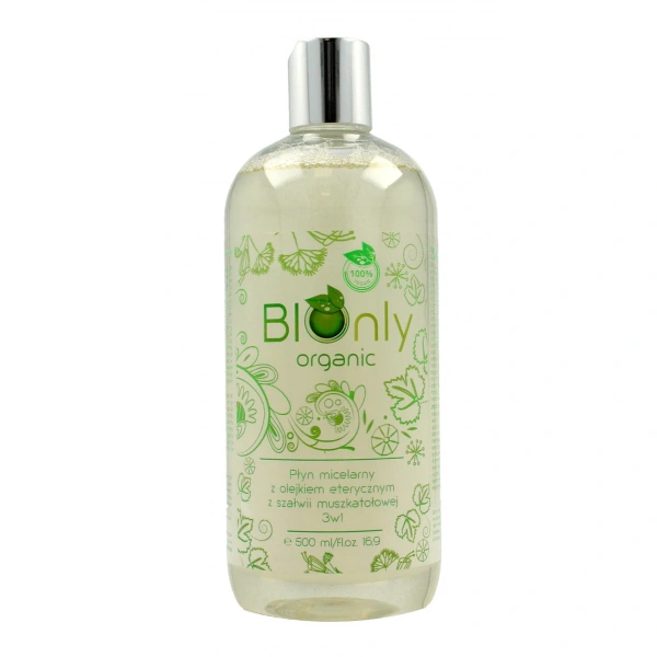 BIOnly Organic Płyn micelarny z olejkiem eterycznym z Szałwii Muszkatołowej 3w1  500ml